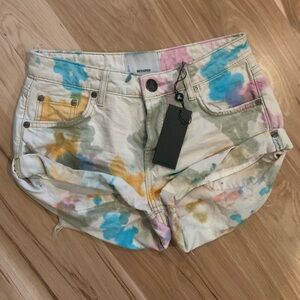 Oneteaspoon Tie Die Low Waist Denim Shorts Size 24